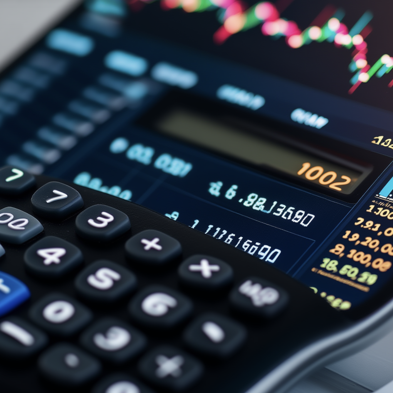 Calculator representing accounting and sales operations support